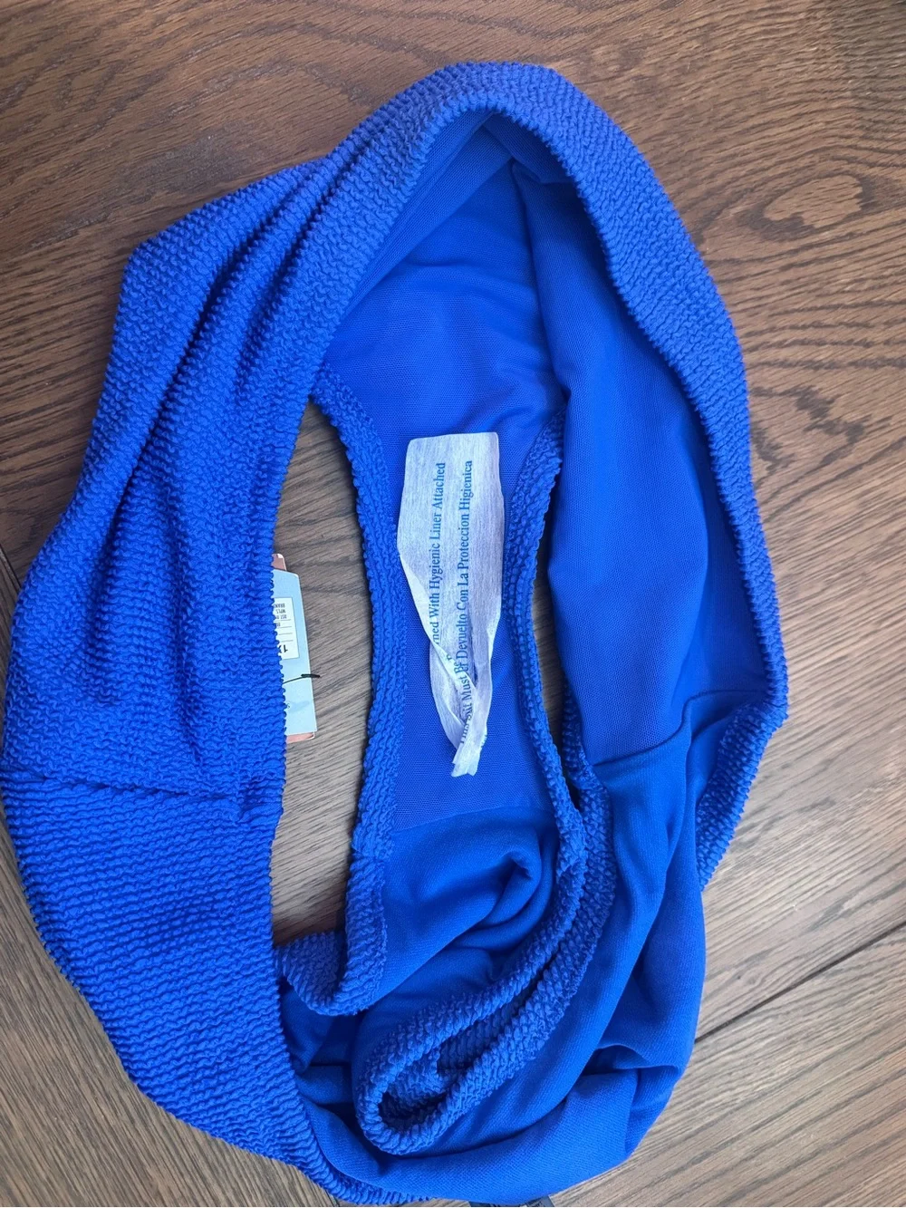 Bright Blue Shade shore 1x-2X Textured Bandeau Bikini Set